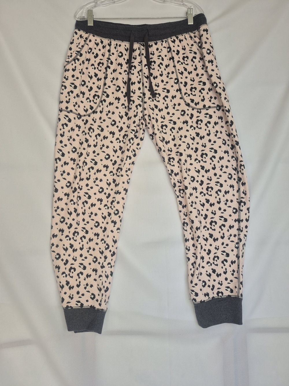 Live Love Lounge Pink Leopard-Print Jogger Pants with Charcoal Trim